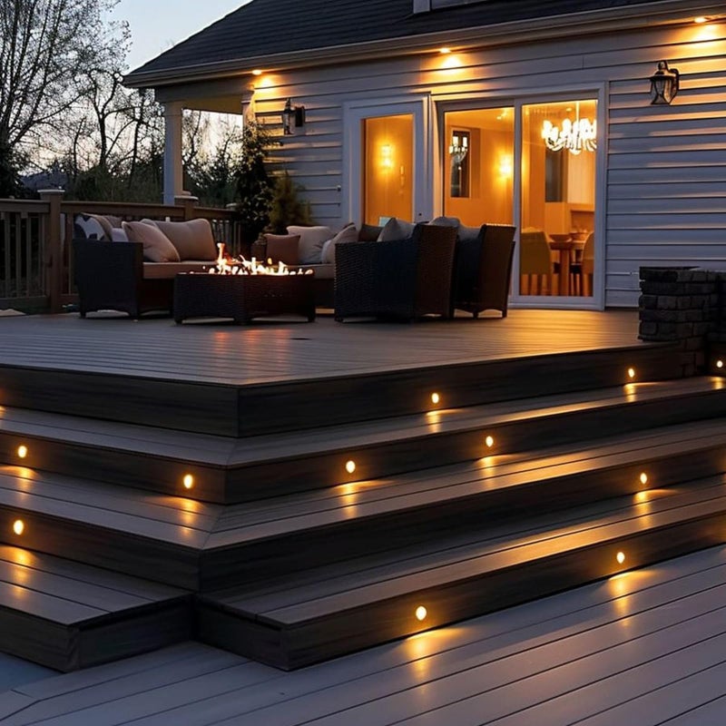 FVTLED WiFi Deck Lights, WiFi Controlled 20pcs Low Voltage LED Deck Lights Kit Î¦1.38 Outdoor Recessed Step Stair Warm White LED Lighting Compatible with Alexa Google Home, Black - Image 2